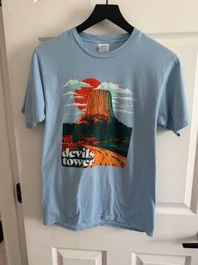 Port and Company Light Blue Devils Tower Graphic Tee